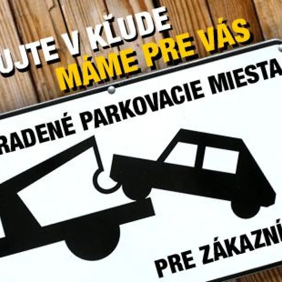Vyhradené parkovanie pre zákazníkov.